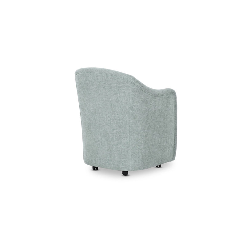 Denice Rolling Dining Arm Chair, Blue Polyester