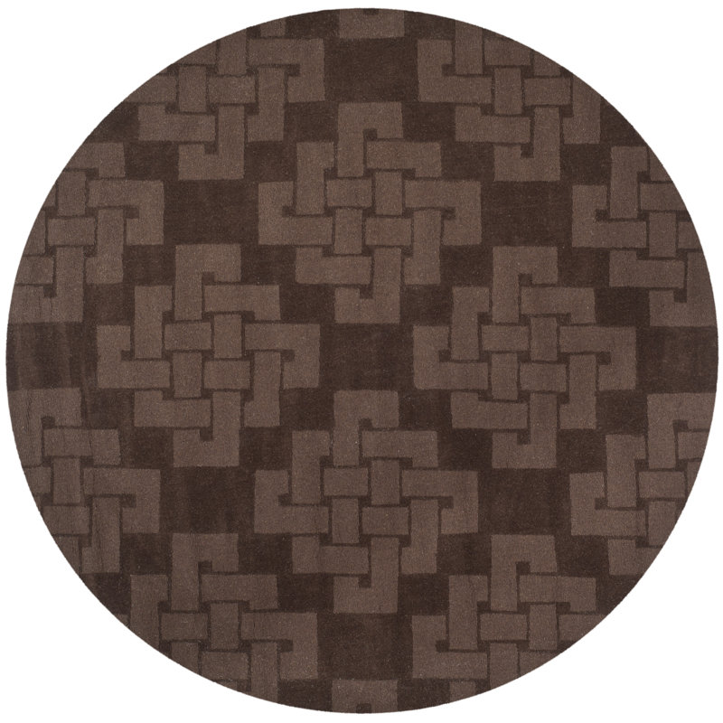 Martha Stewart Hand Tufted Wool Pile Geometric Rug, Round 8'