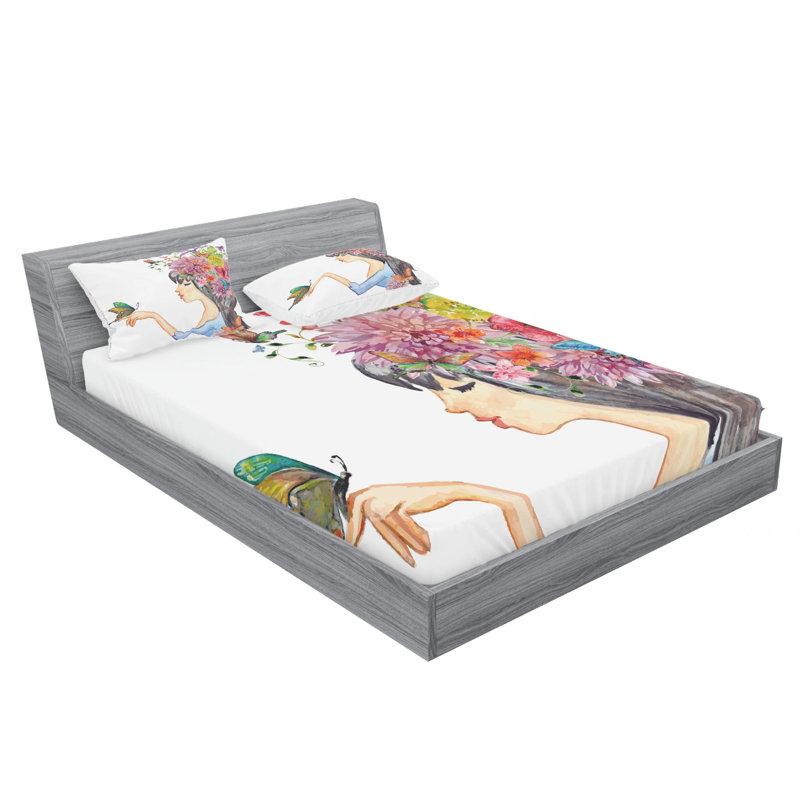 Microfiber Sheet Set, Queen Sheet Set with Fitted Sheet