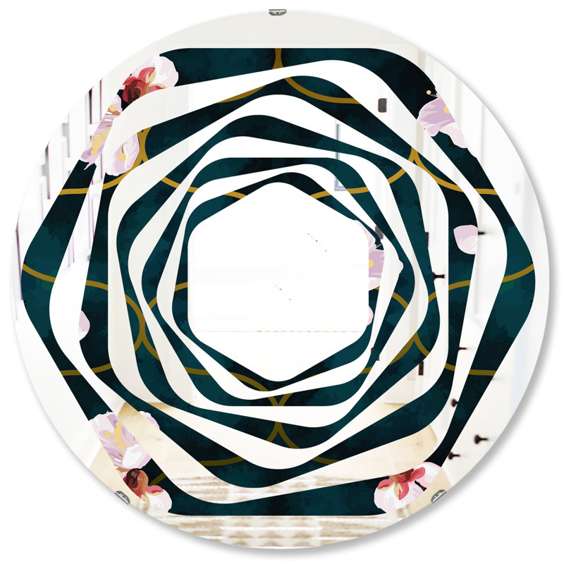 Miroir mural Whirl Flower II, H 31,5 po x l po