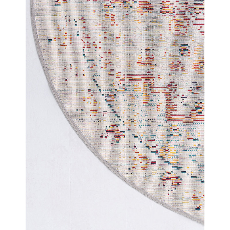 Enderson Ikat Indoor Rug, Round 4'