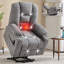 Fauteuil inclinable électrique Power Lift - USB / Type-C, deux porte-gobelets en acier, rembourré, pour personnes âgées-1929370753