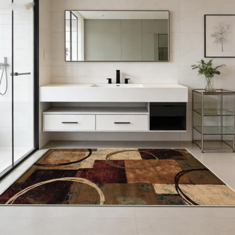Abstract Circle Area Rug, Soft And Lightweight, Suitable For All Seasons, Easy To Maintain And Easy To Clean, Machine Washable Carpet Floor Mat, Suitable For Living Room, Bedroom, Hallway, Office, Balcony, Room Decor, Home Decor, Outdoor Decor