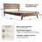 Queen Size Bed Frame with Headboard & Footboard, Solid Wood Platform Bed, Metal Legs,12 Durable Slatted Structure, No Box Spring Needed, Anti-Noise & Slip-Free, Easy Assembly, Walnut Finish-1787718914-1787718926