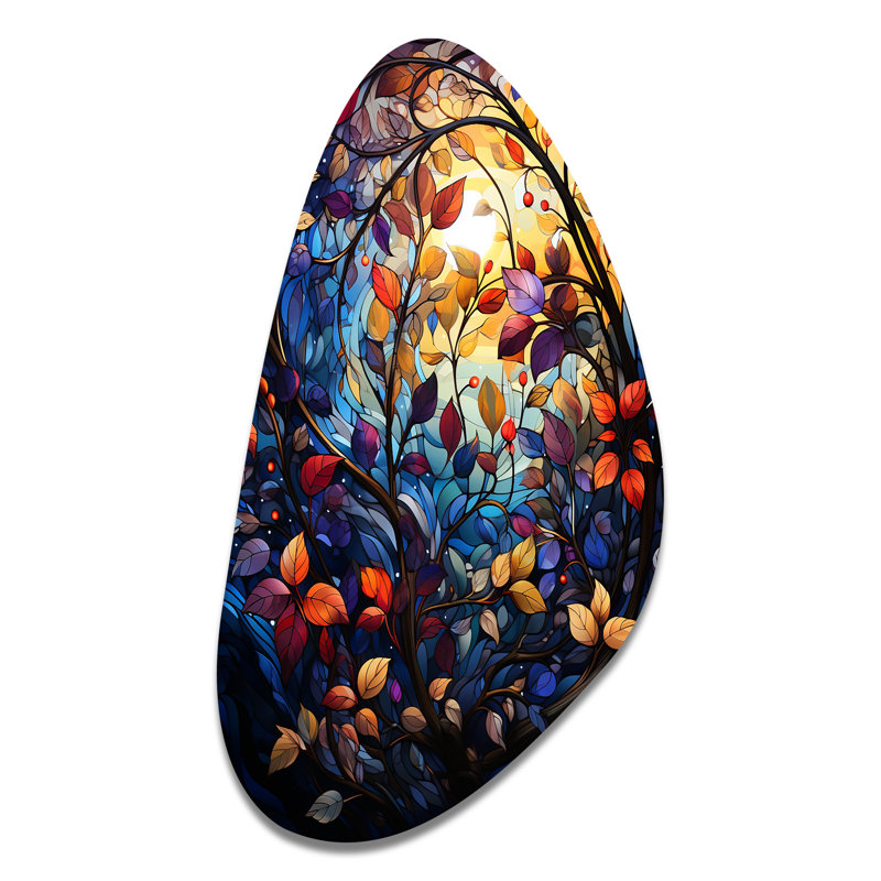 Pacome - Botanicals, art mural asymétrique en métal, reproduction d'art moderne de forme unique, H 39 po x l 21 po