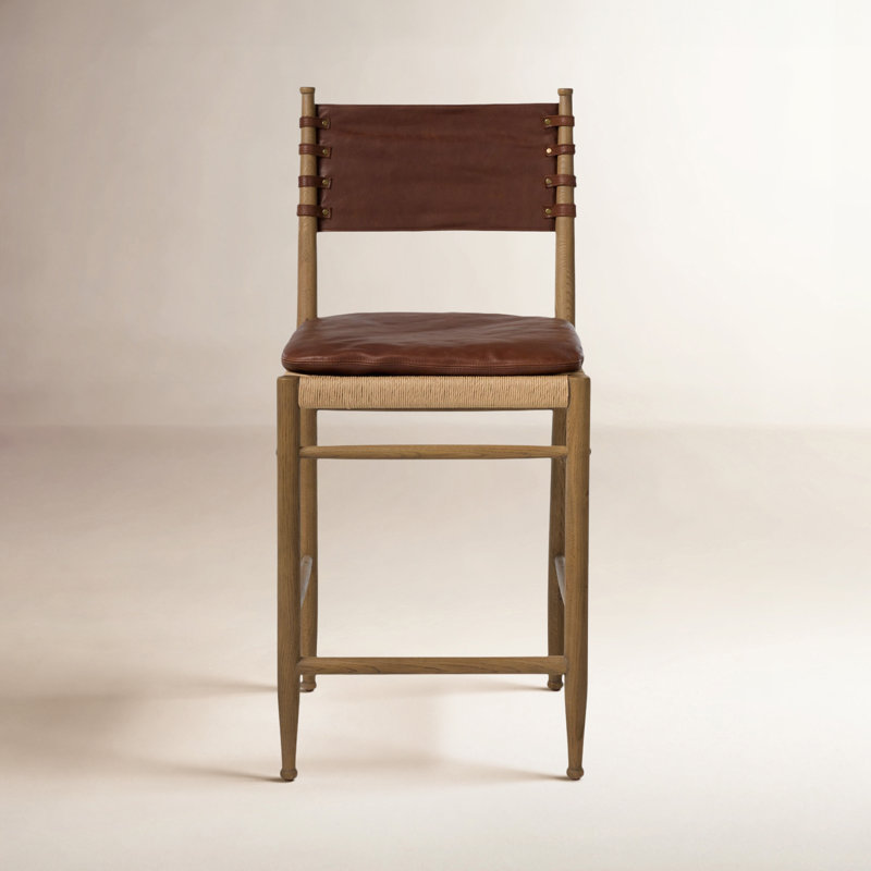 Brielle Stool W/ Cushion-Broadway Dune-Counter, Dulane Mahogany