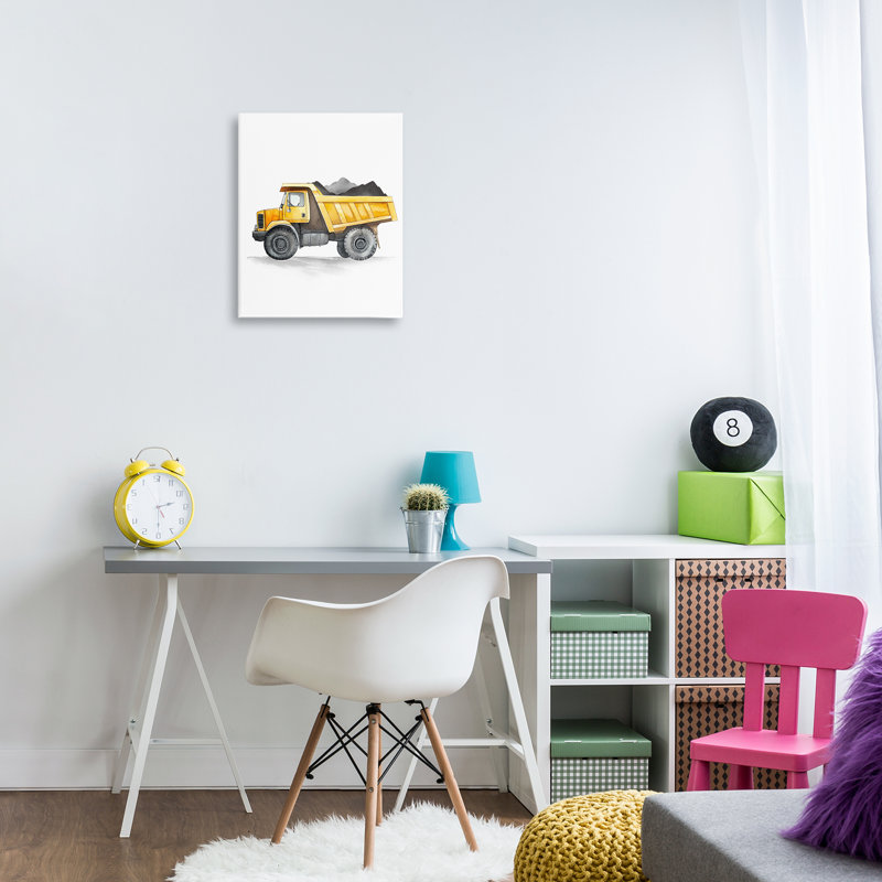 Toile de camion de travail, conception par Christine Simpson Art, H 20 po x l 16 po