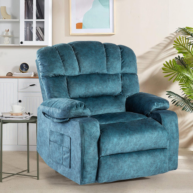 40.9'' Width Soft Velvet Fabric Living Room Recliner Chair(Set Of 2), Blue