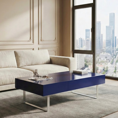 Table basse 52,4 po x 26,8 po x 15,6 po - blanc ultrabrillant