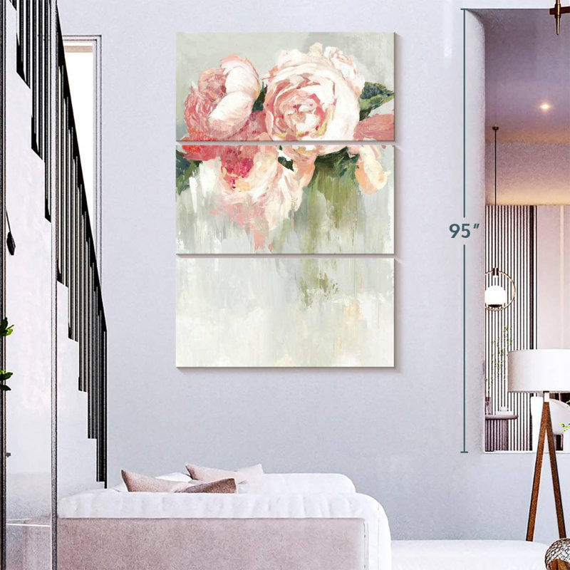 Harnek Rustic Peonies, 74" H x 48" W