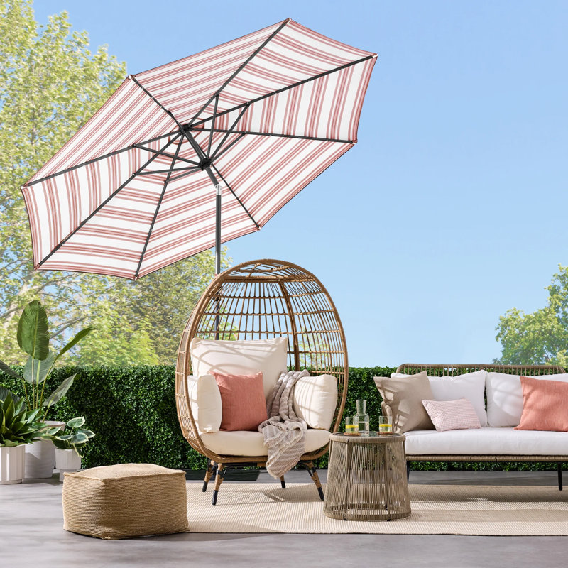 Parasol solaire rayé à DEL, Rouille rayée