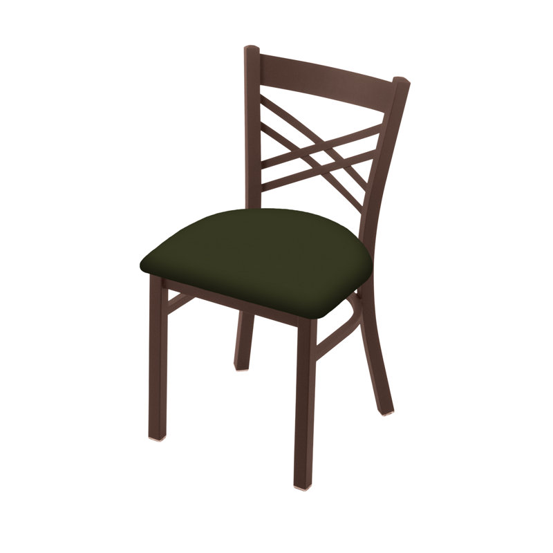 Catalina 18'' H Upholstered Metal Side Chair, Bronze, Vinyl-Canter Pine
