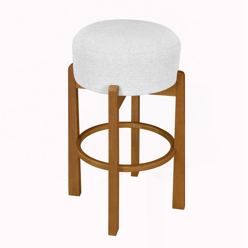 Wooden Upholstered Barstool,Set of 2, 2, Walnut
