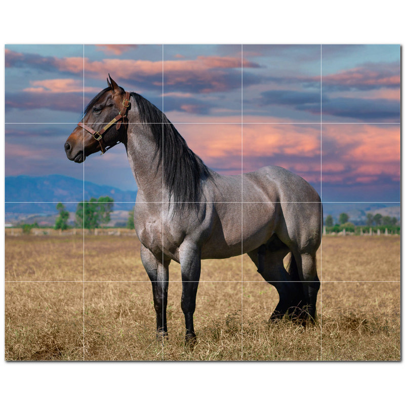 Murale en céramique satinée Horse Photo 6 po x 6 po