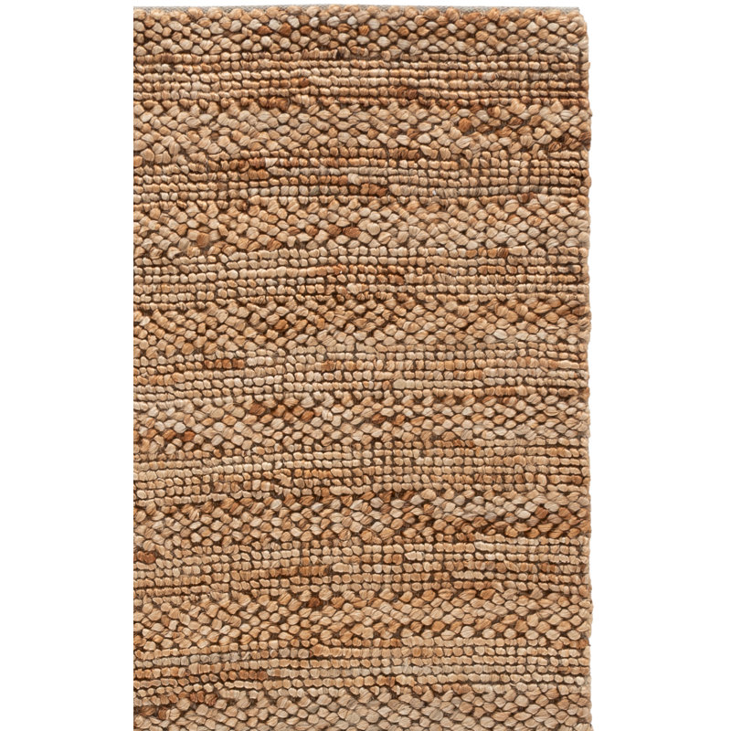 Khamir Natural Fiber Flat Weave Jute/Cotton Solid Color Rug in Brown, Rectangle 3' x 5'