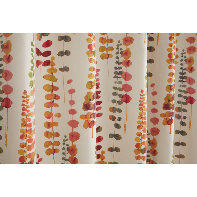 Ceara Semi Sheer Curtain Pair, Orange, 168 W x 137 D cm