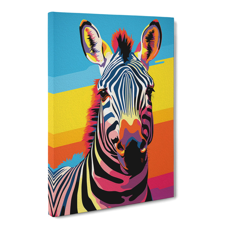 Zebra Colour Field - No Frame Print, 76cm H x 50cm W x 3cm D