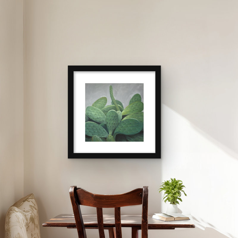 Ensemble de cactus - reproduction encadrée mat pour décor de salon, H 16 po x l 16 po, Noir
