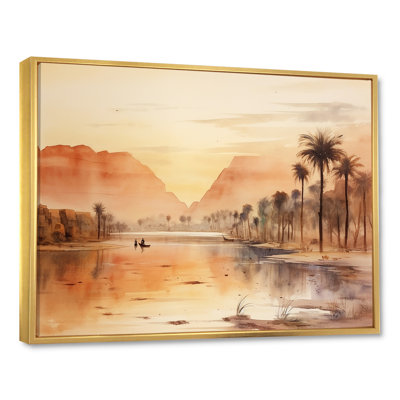 Ancienne rivière égyptienne, impression sur toile encadrée