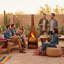 70" H Steel Outdoor Chiminea Fire Pit with Built-In Log Holder