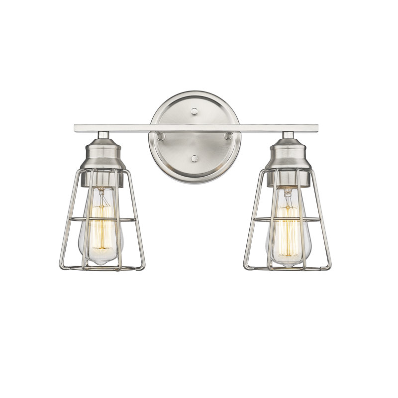 Éclairage pour meuble-lavabo à 2 lumières à intensité variable Edoardo, Nickel brossé, 2
