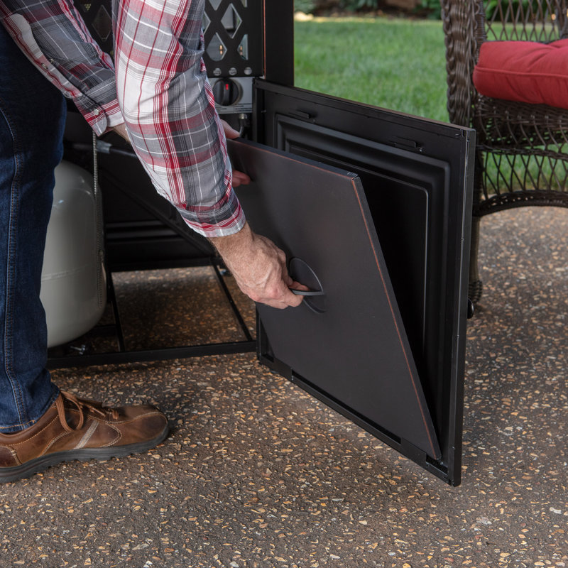 Bronze Square Steel Propane Gas Fire Pit Table with Oil-Rubbed Finish