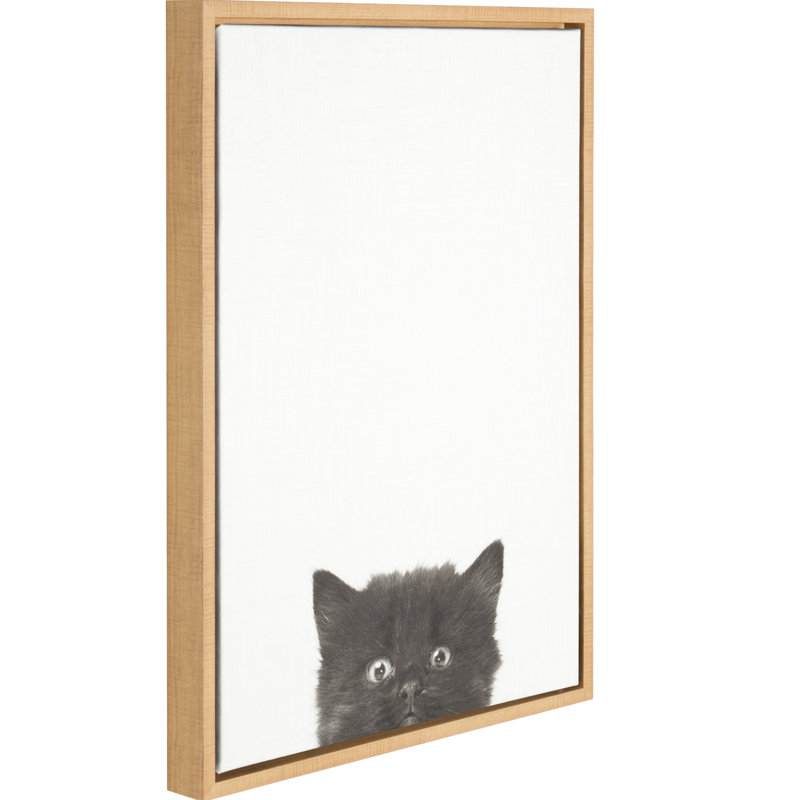 «Black Kitten 2» par Simon Te, reproduction d'art sur toile encadrée, Naturel