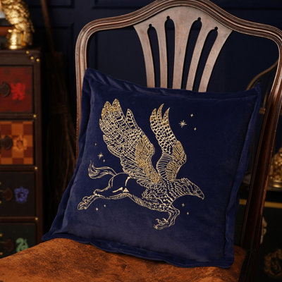 Blue and Gold Square Throw Cushion