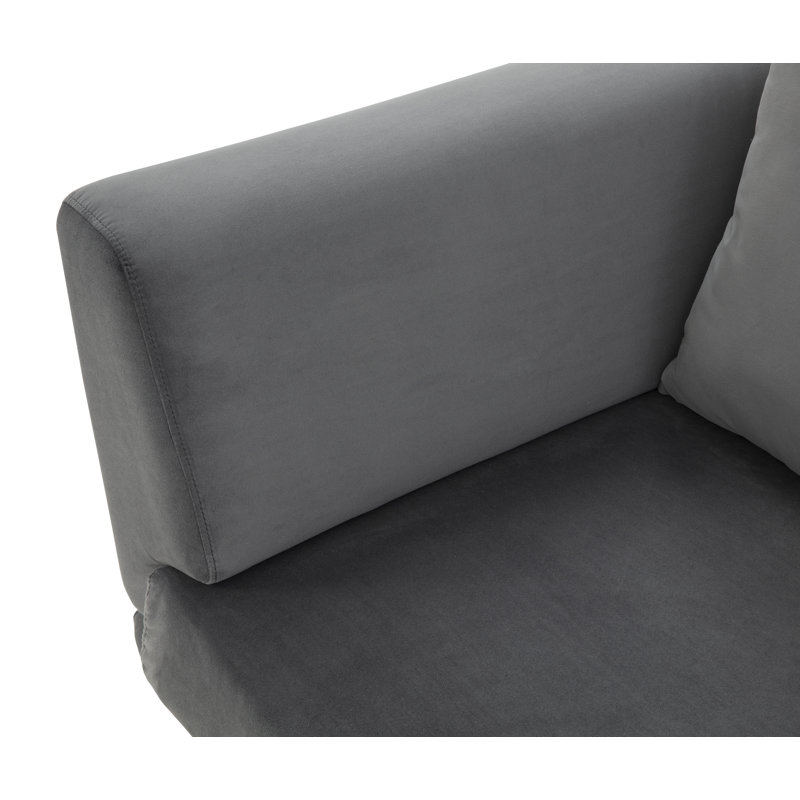 Joscelynn 90.2'' Velvet Sofa, Gray Velvet