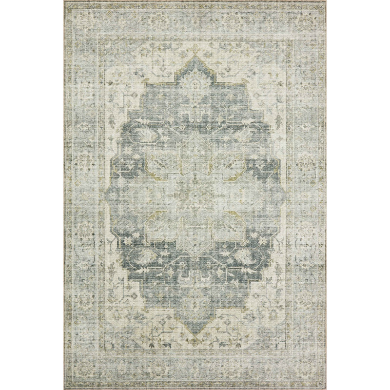 Bloomsbury Market Appy Performance Gray/Green Rug & Reviews | Wayfair