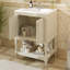 Meuble-lavabo de 24 pouces pour salle de bain luxueuse avec lavabo en céramique et rangement moderne double brillant