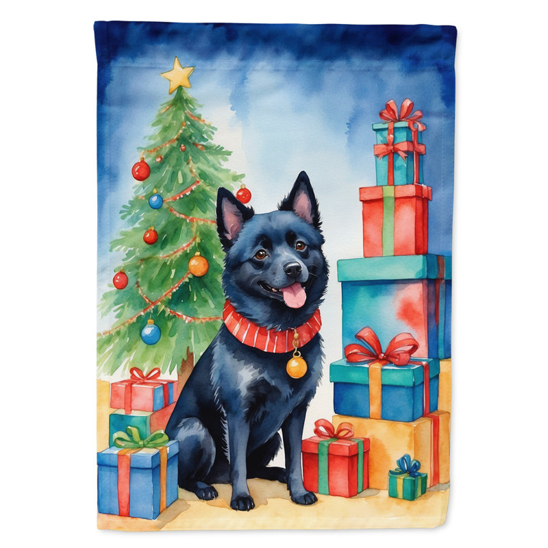 Drapeau de Noël maison de renne, Schipperke