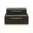 Zynova Rectangular Gold Accented Box Set - Cream Faux Shagreen-105511588-123807030