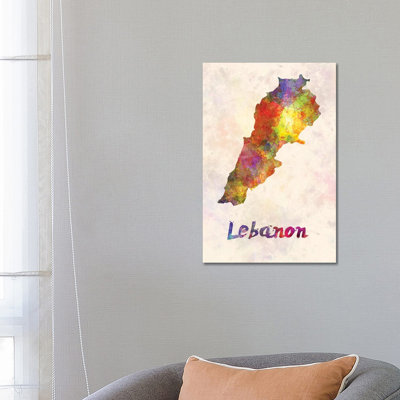 «Lebanon In Watercolor» par Paul Rommer, impression sur toile tendue