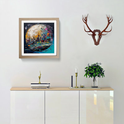 Moon Palette Knife Painting No.3 - Framed Print