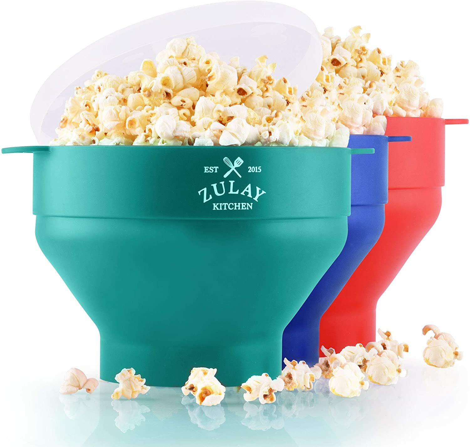 POPCO Silicone Microwave Popcorn Popper with Handles | Popcorn Maker |  Collapsible Popcorn Bowl | BPA Free and Dishwasher Safe | 15 Colors  Available