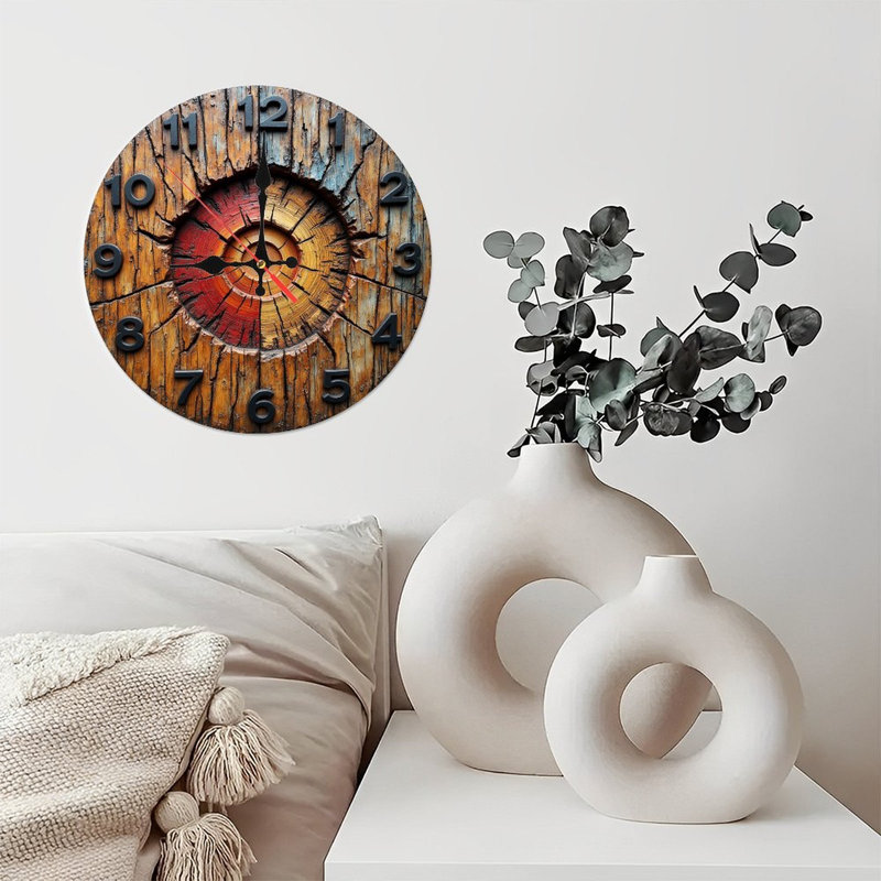 Horloge murale en bois rustique