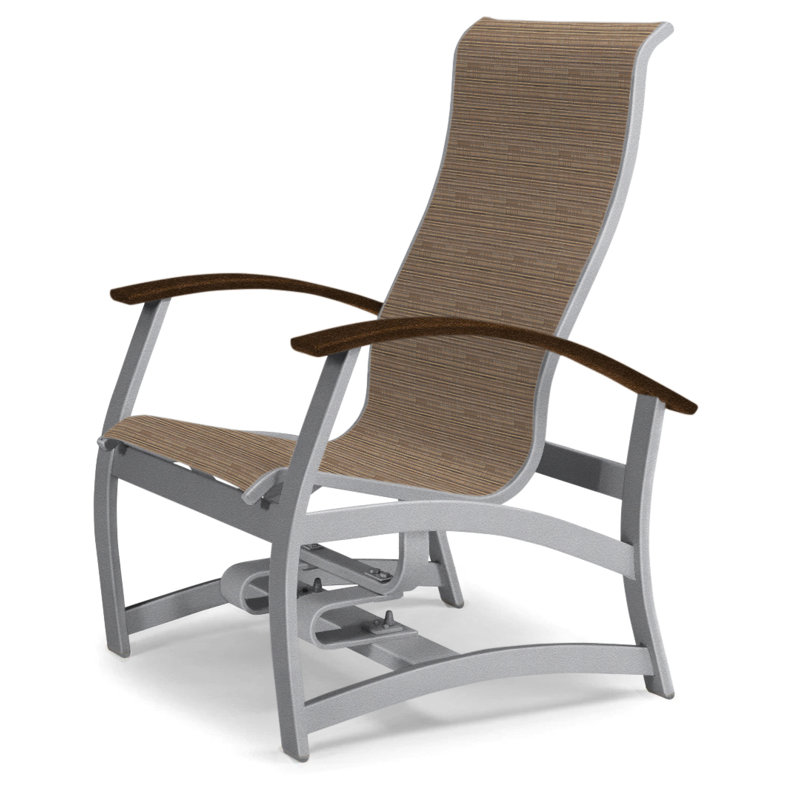 Askar Swivel Powder Coated Aluminum Outdoor Lounge Chair, Bark Performance, Textured Desert, Kona P10