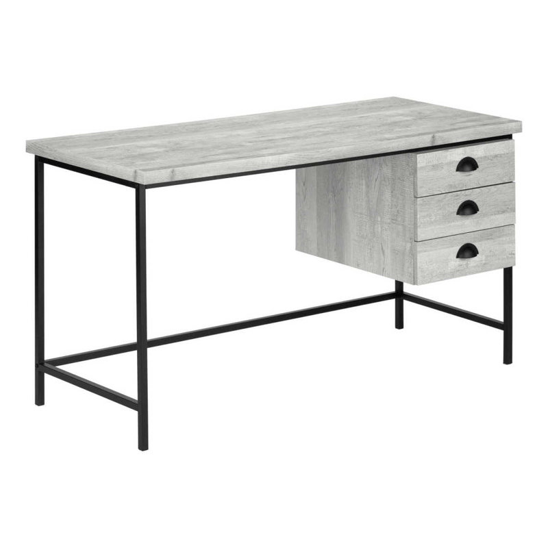 Bureau d'ordinateur, bureau personnel, ordinateur portable, tiroirs de rangement, L 55 po, travail, stratifié, métal, contemporain, moderne