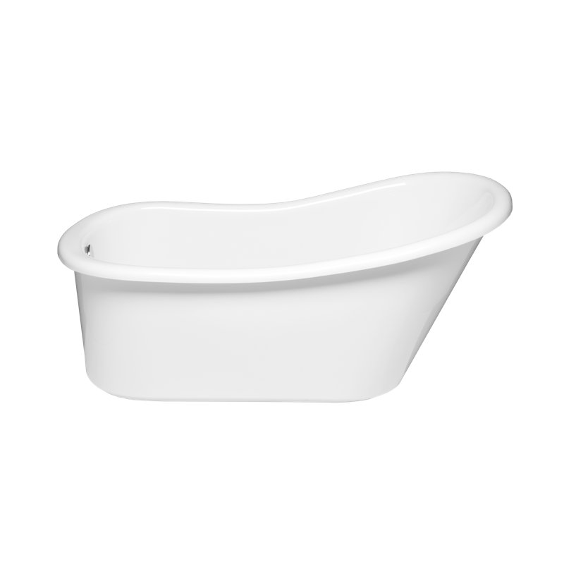 Glass 60" x 29" Freestanding Soaking Acrylic Bathtub, White