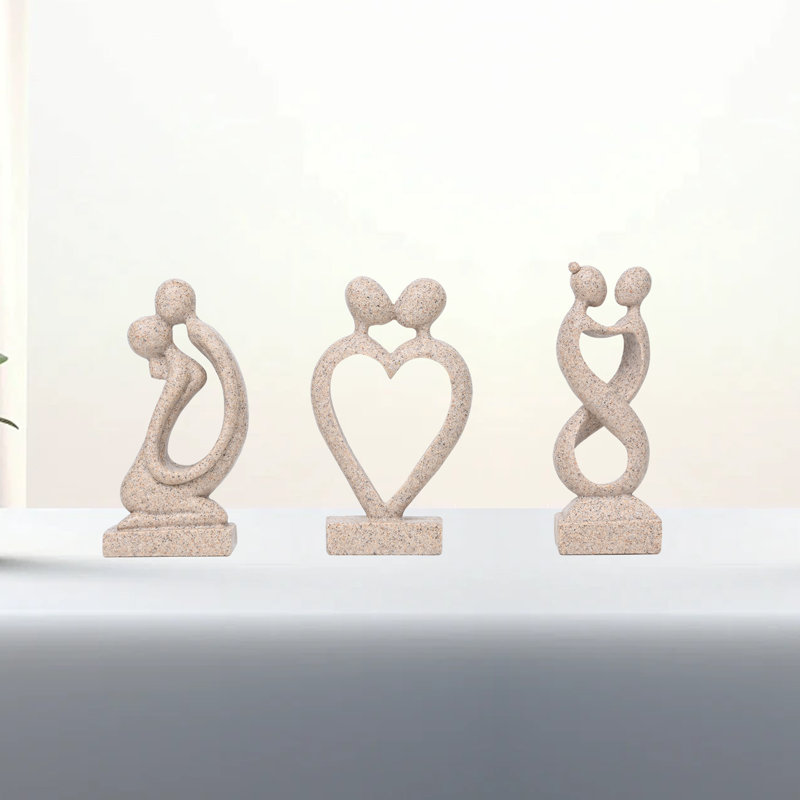 Kissing Lovers Statue Abstract Sculpture Resin Statues For Home Decor Modern Home Office Desktop Shelf Bookshelf Decor