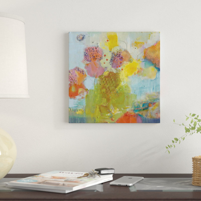 « floare i », reproduction sur toile, H 12 po x l 12 po x P 0,75 po, Toile tendue, Pas de tapis