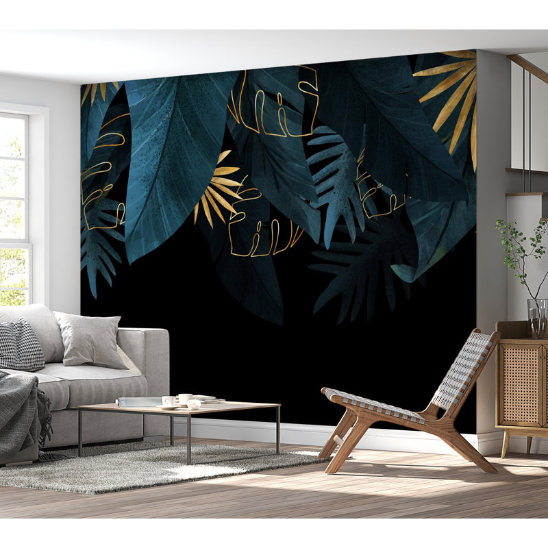 Murale auto-adhésive Brandol, L 38 po x L 27 po, Bleu marine