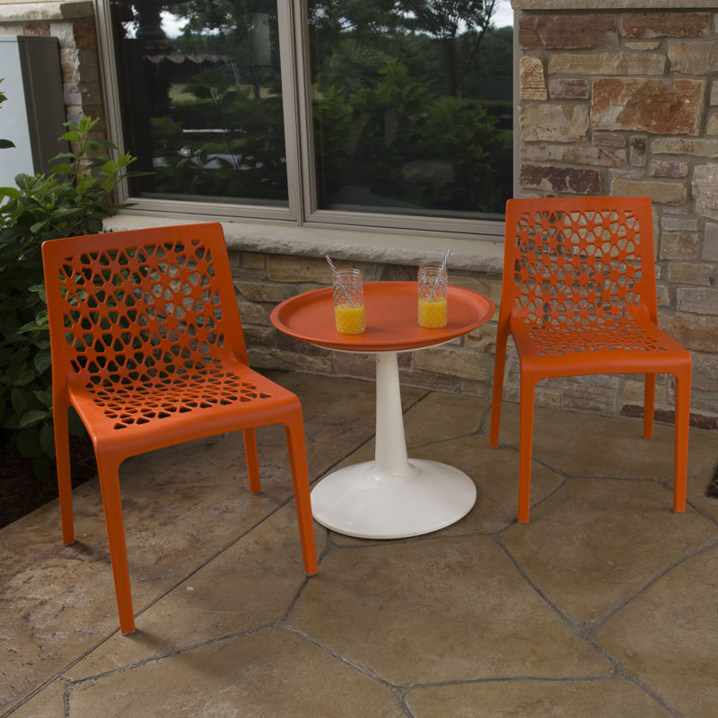 Weather Resistant 2-Person Bistro Set, Orange