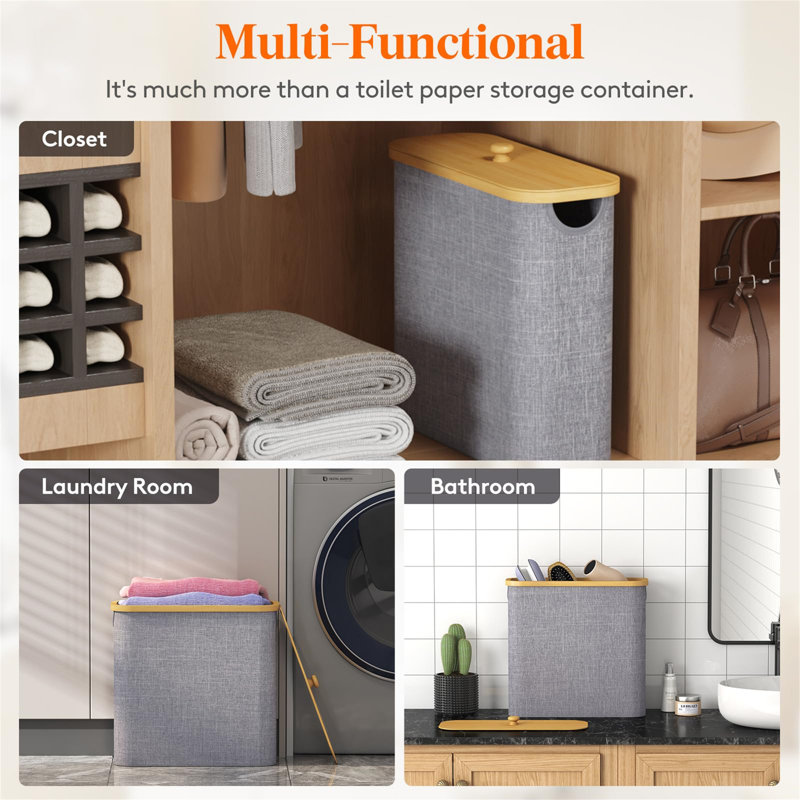 Bronnie Free Standing Toilet Paper Holder, Grey