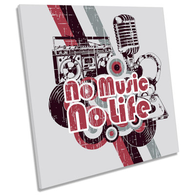 X8806 No Music No Life - Wrapped Canvas Art Prints