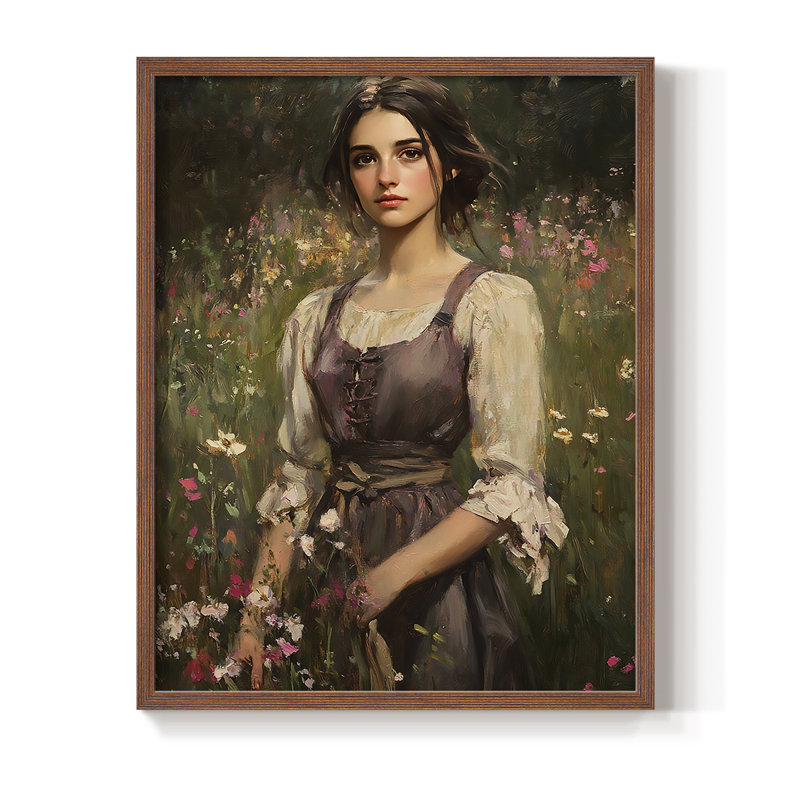 Reproduction encadrée WOMEN Series CCLXVI - bois massif, H 15 po x l 12 po, Noyer