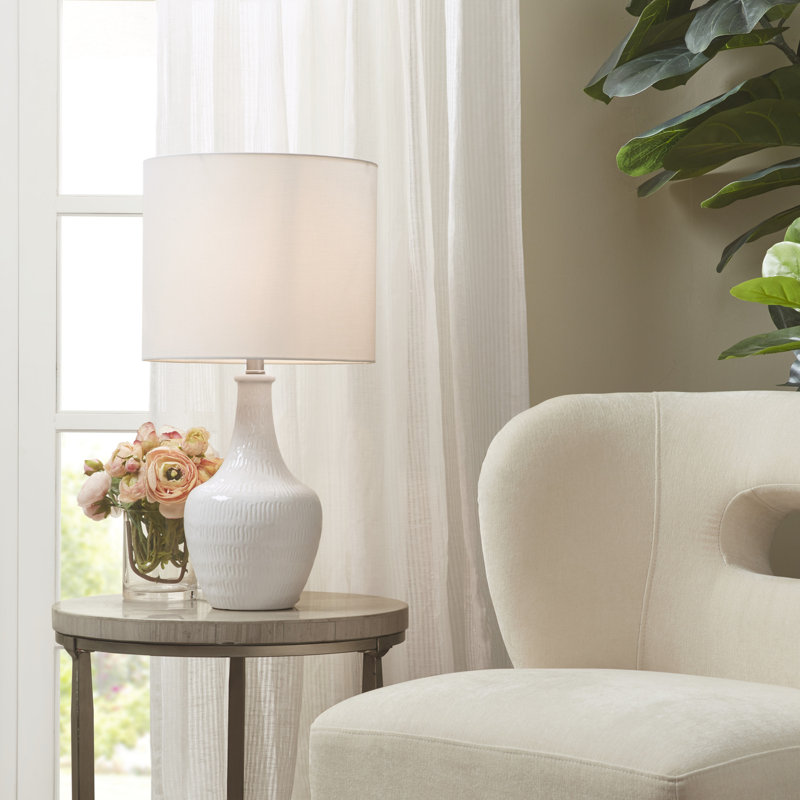 Celine 26'' White Textured Ceramic Table Lamp