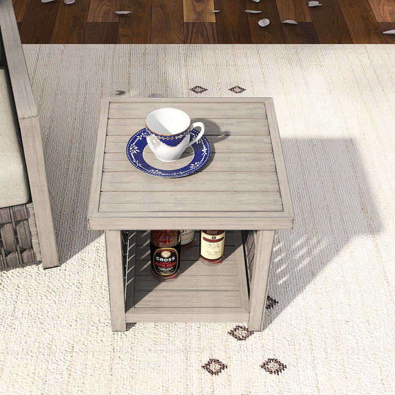 Table d'appoint extérieure carrée en aluminium l 20 po Alumacube