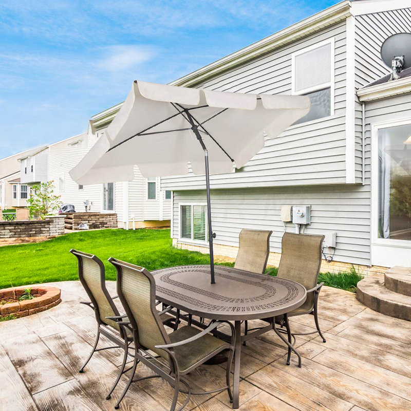 Arlin 200cm X 125cm Rectangular Market Parasol, White